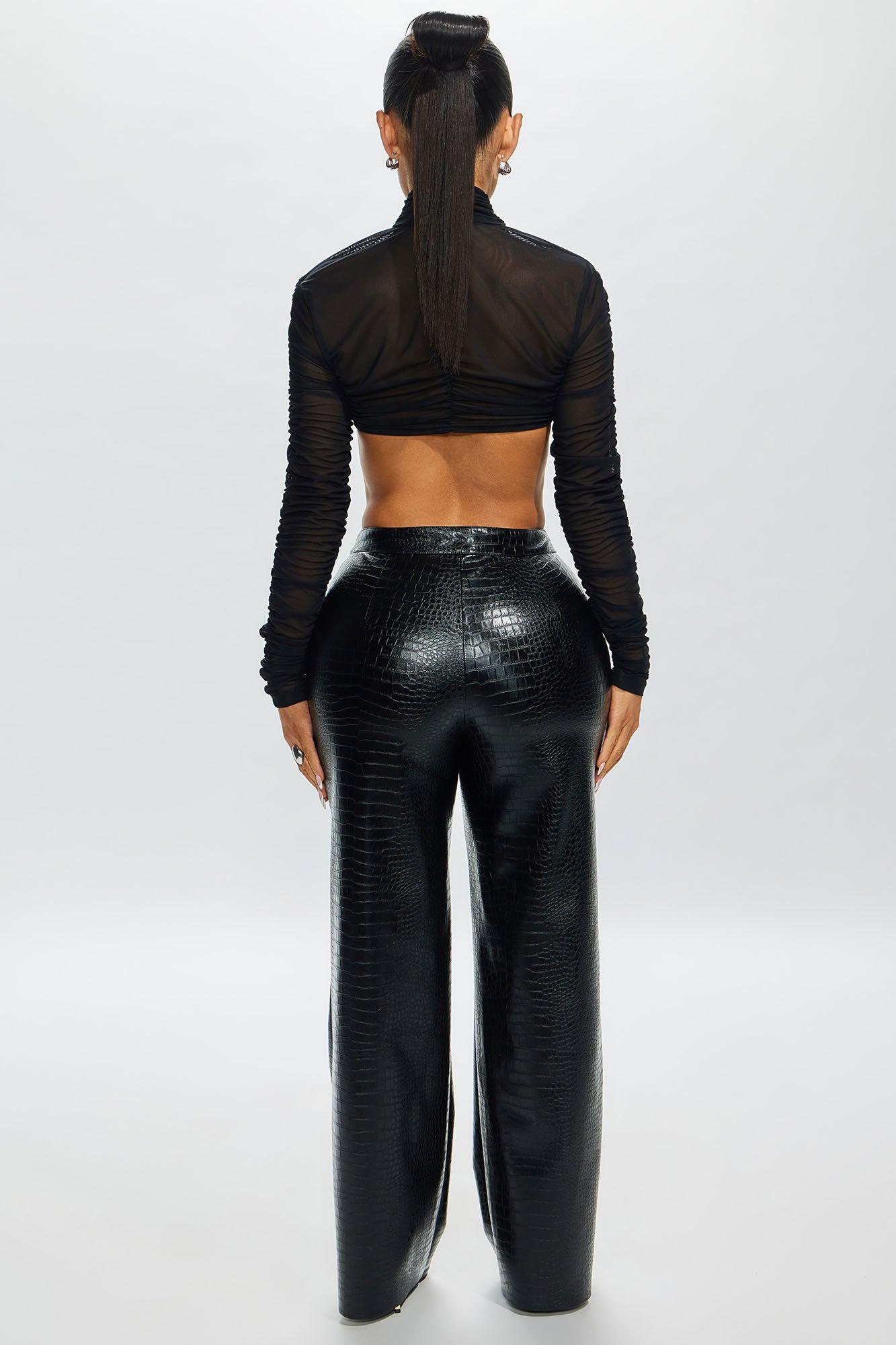 Genevieve Faux Leather Pant - Black Product Image
