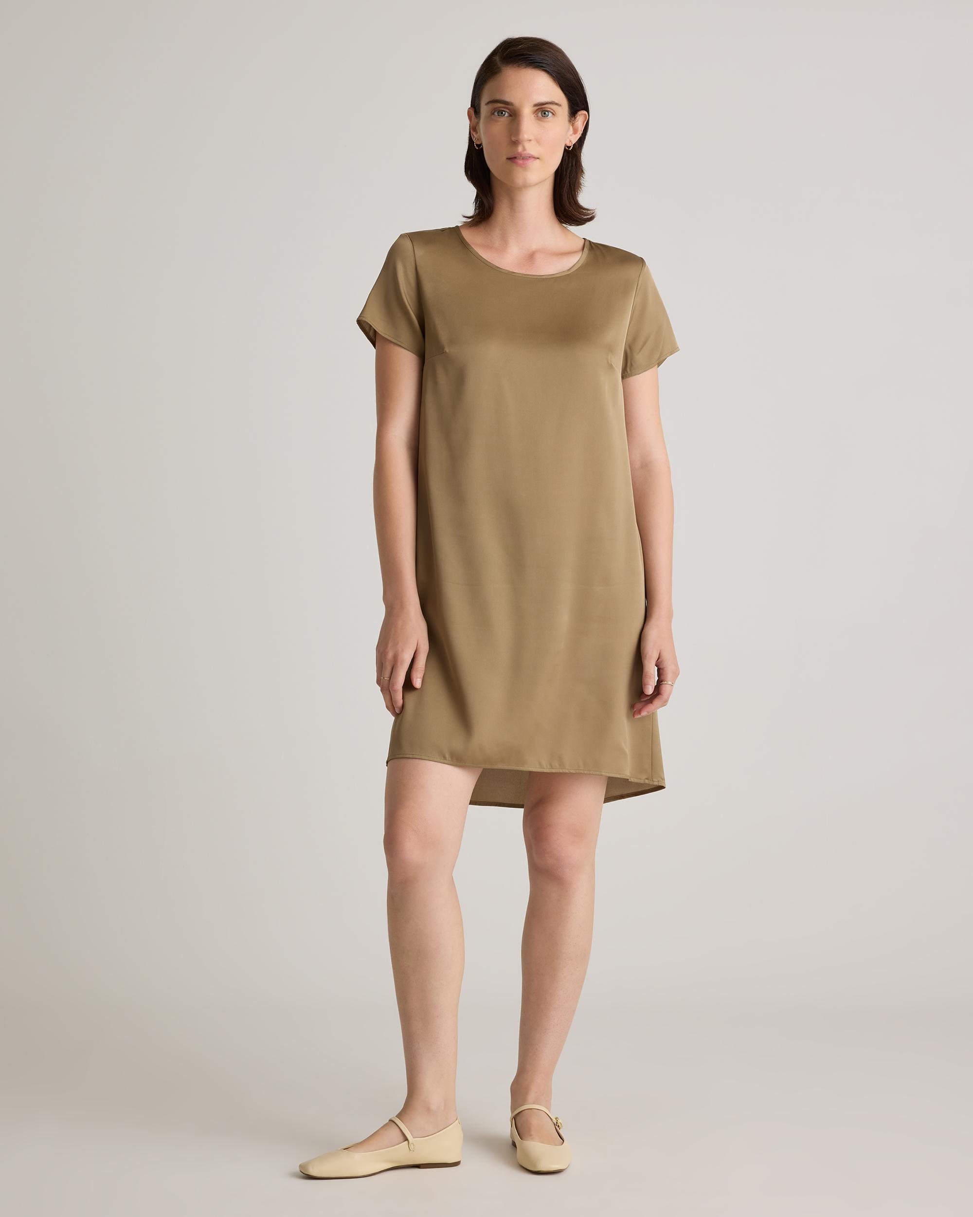 Quince | Women's Washable Stretch Silk T-Shirt Dress Product Image