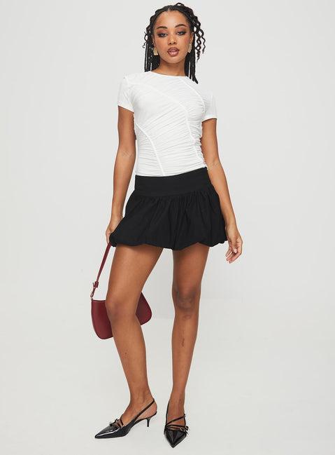 Mersale Bubble Hem Mini Skirt Black Product Image