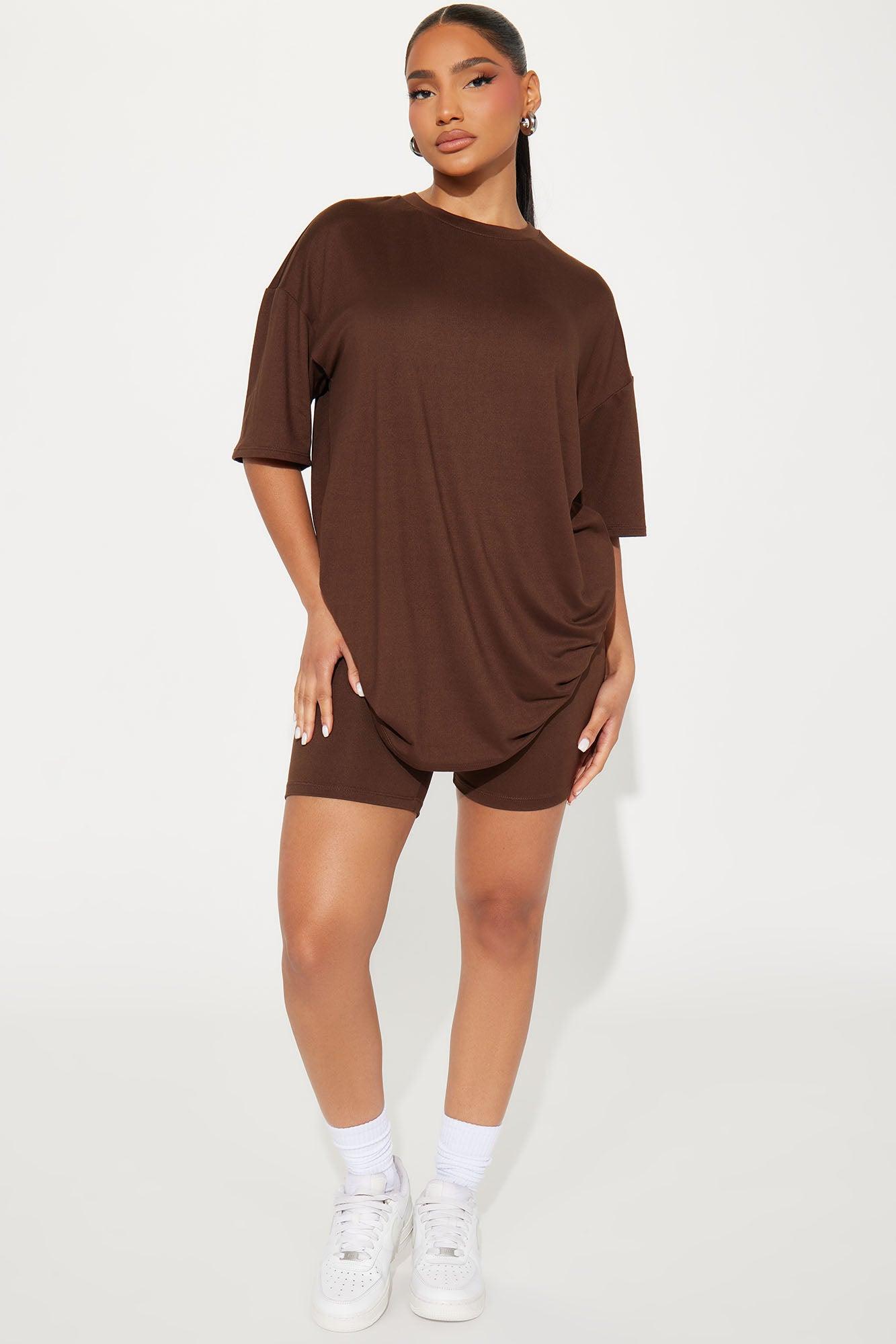 Weekend Vibes Short Set - Chocolate Product Image