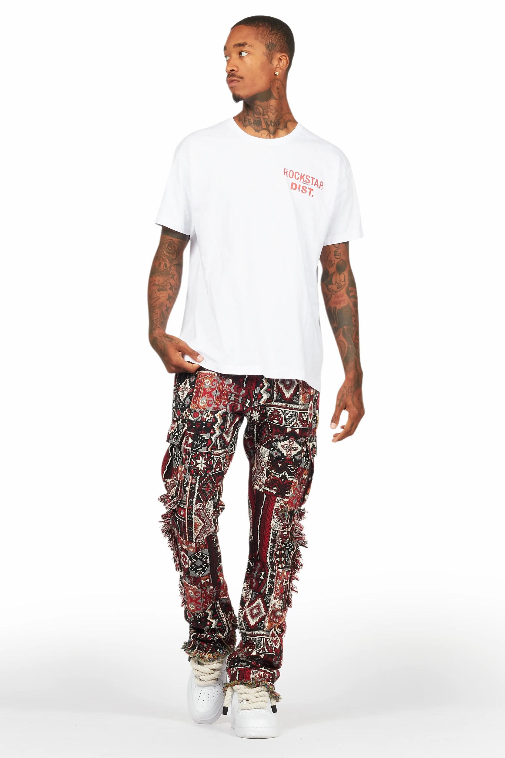 Ayami Black/Multi Slim Tapestry Flare Jean Male Product Image