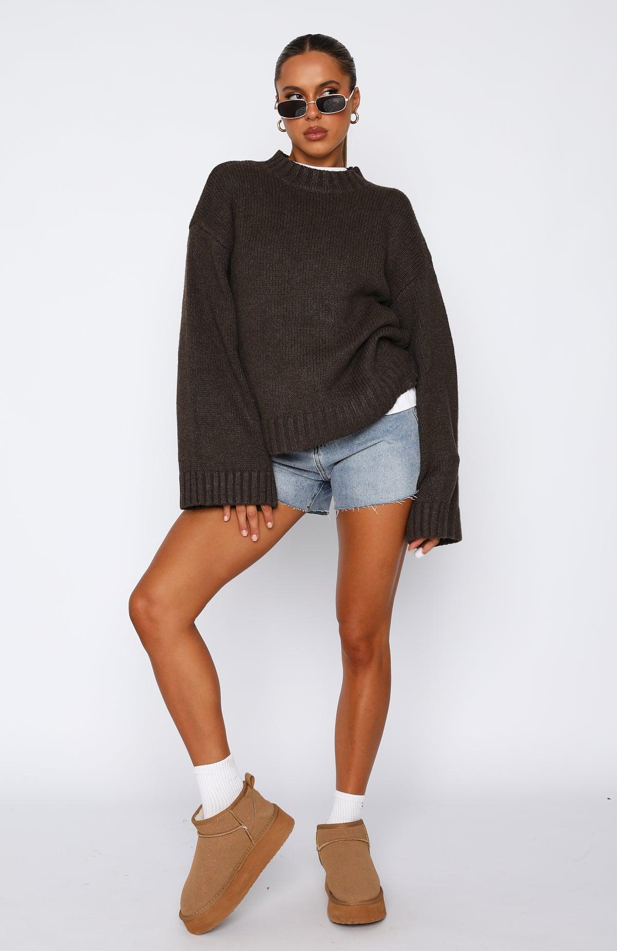 Winter's Chill Knit Sweater Chocolate Product Image