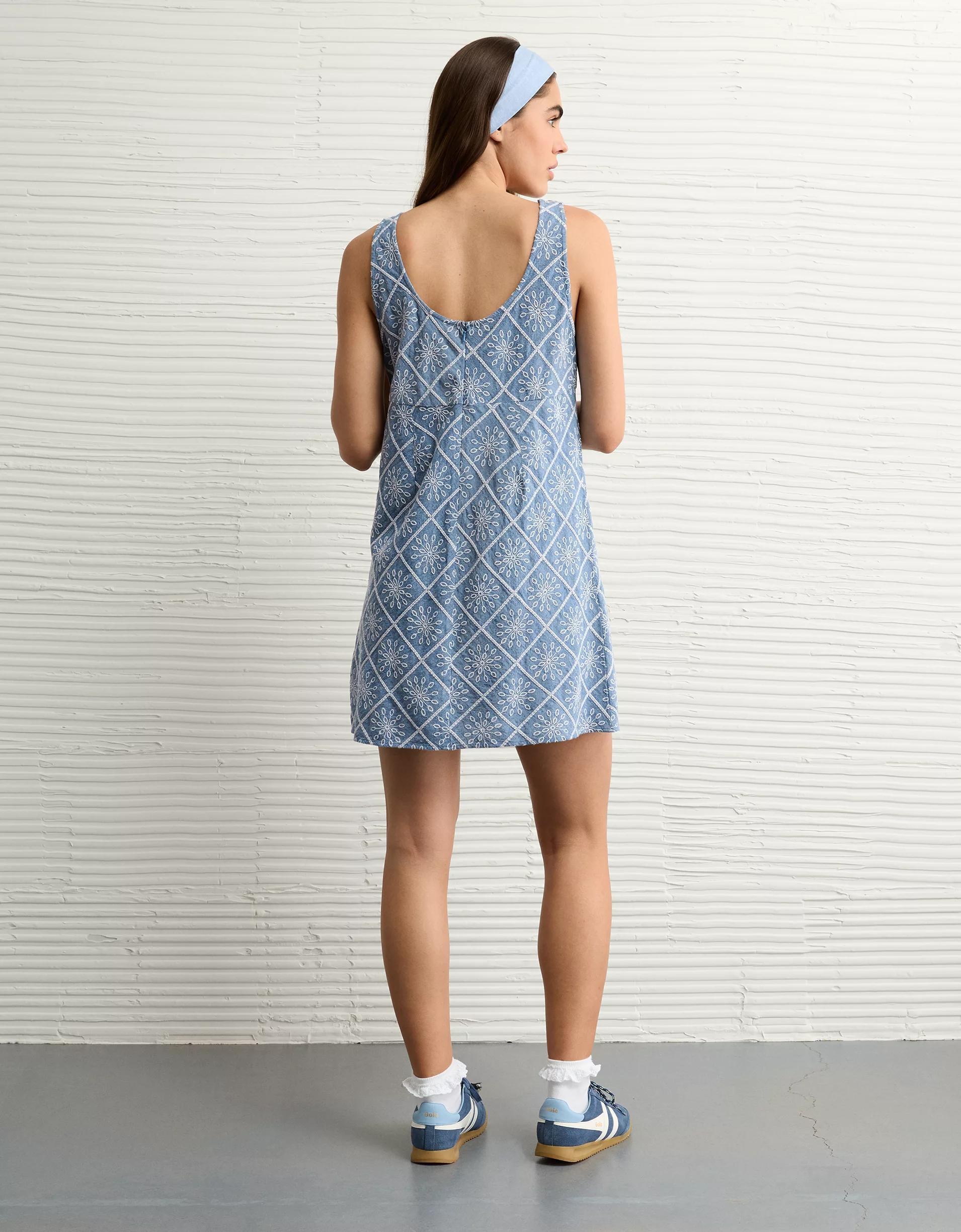 AE Tie Front Eyelet Mini Dress Product Image