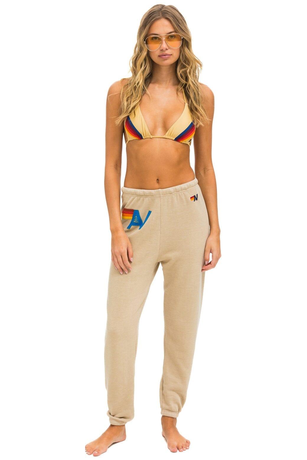 LOGO STITCH SWEATPANTS - SAND Female Product Image