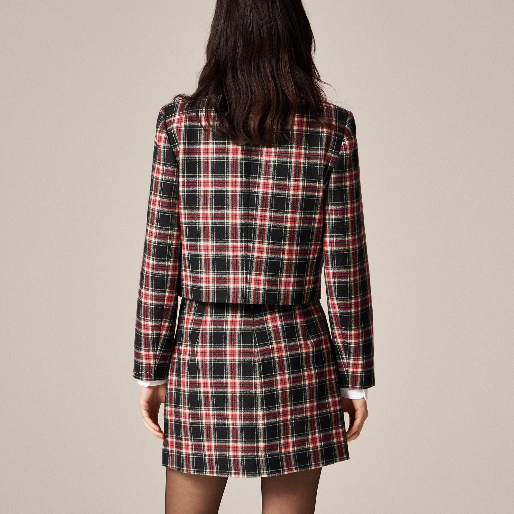 Wool-blend mini skirt in Stewart tartan Product Image