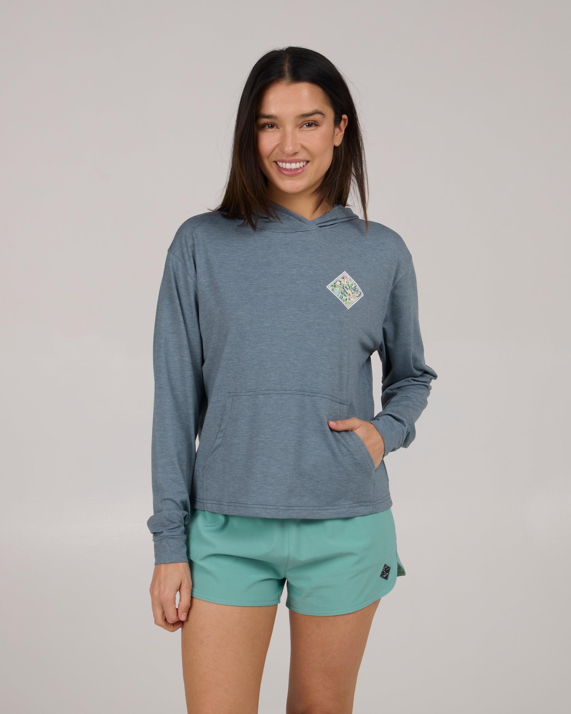 Tippet Fill Tech Hoodie - Fin Blue Female Product Image