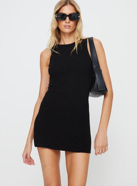 Osment Knit Mini Dress Black Product Image