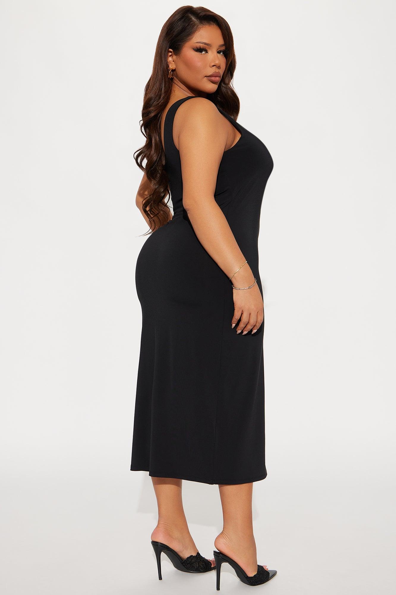 Kiss Me Sleeveless Midi Dress - Black Product Image