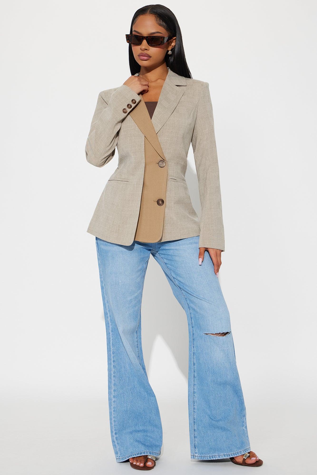 Alena Business Blazer - Khaki Product Image