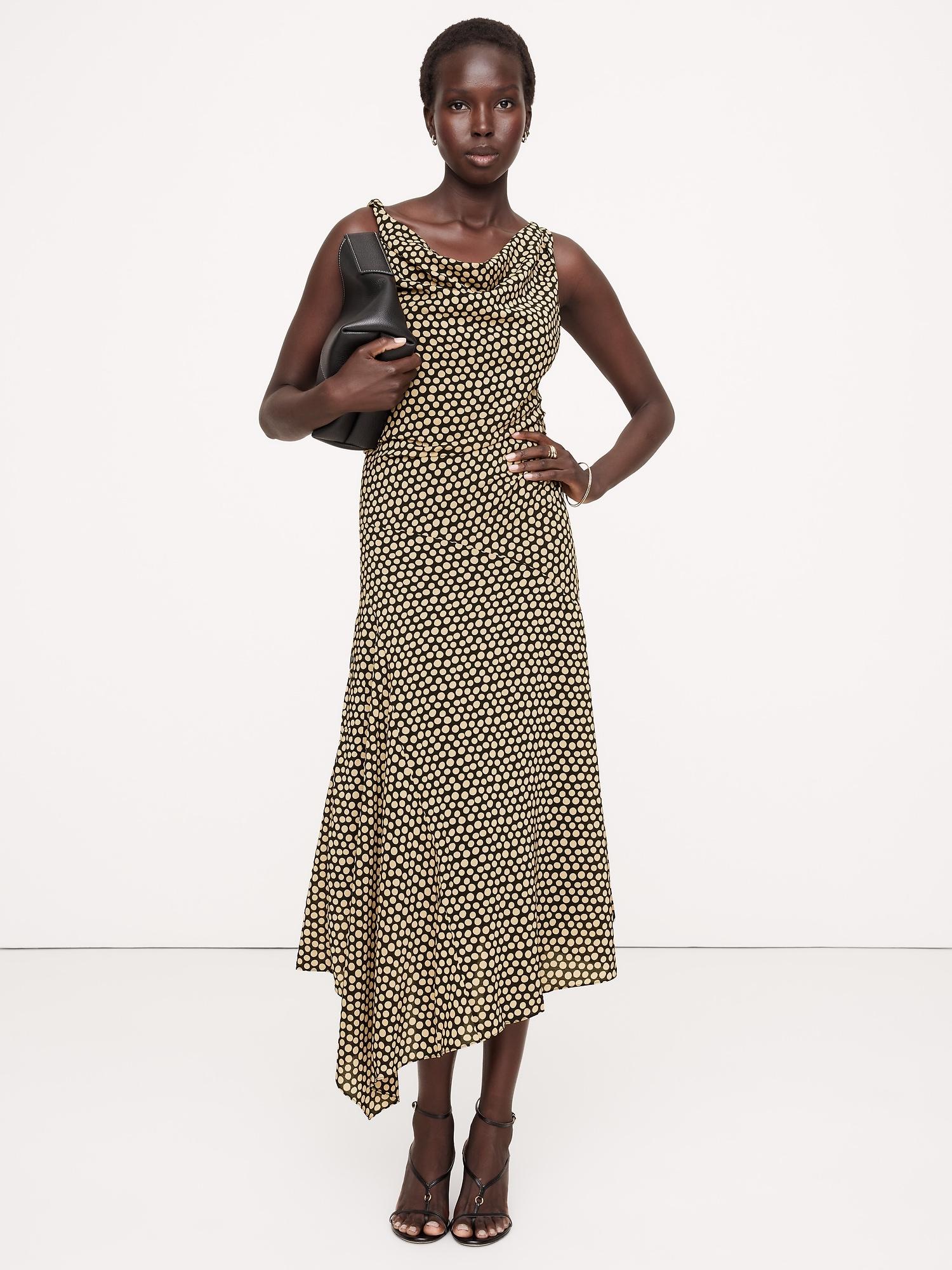 Crepe Twist-Shoulder Dress Product Image