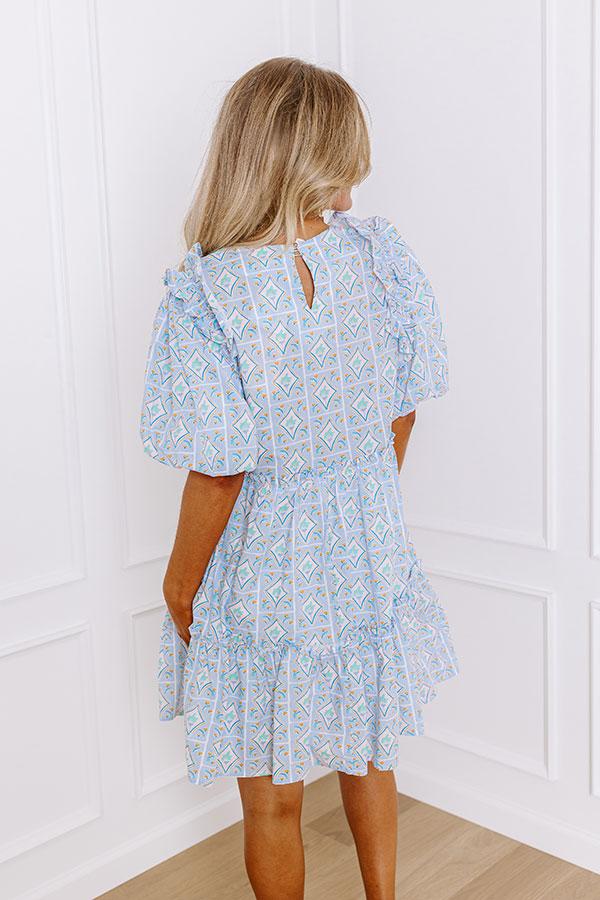 Forever Sweethearts Ruffle Mini Dress in Light Blue Product Image