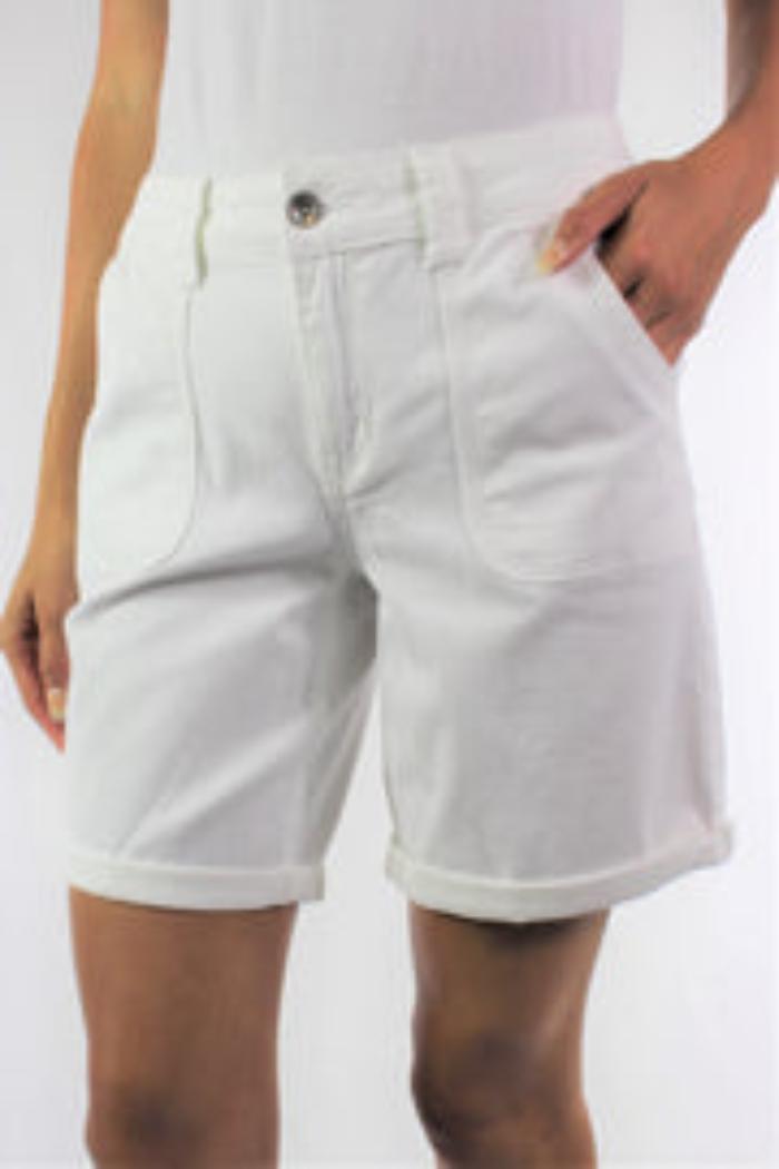 Cuffed Shorts with Front and Back Pockets Product Image