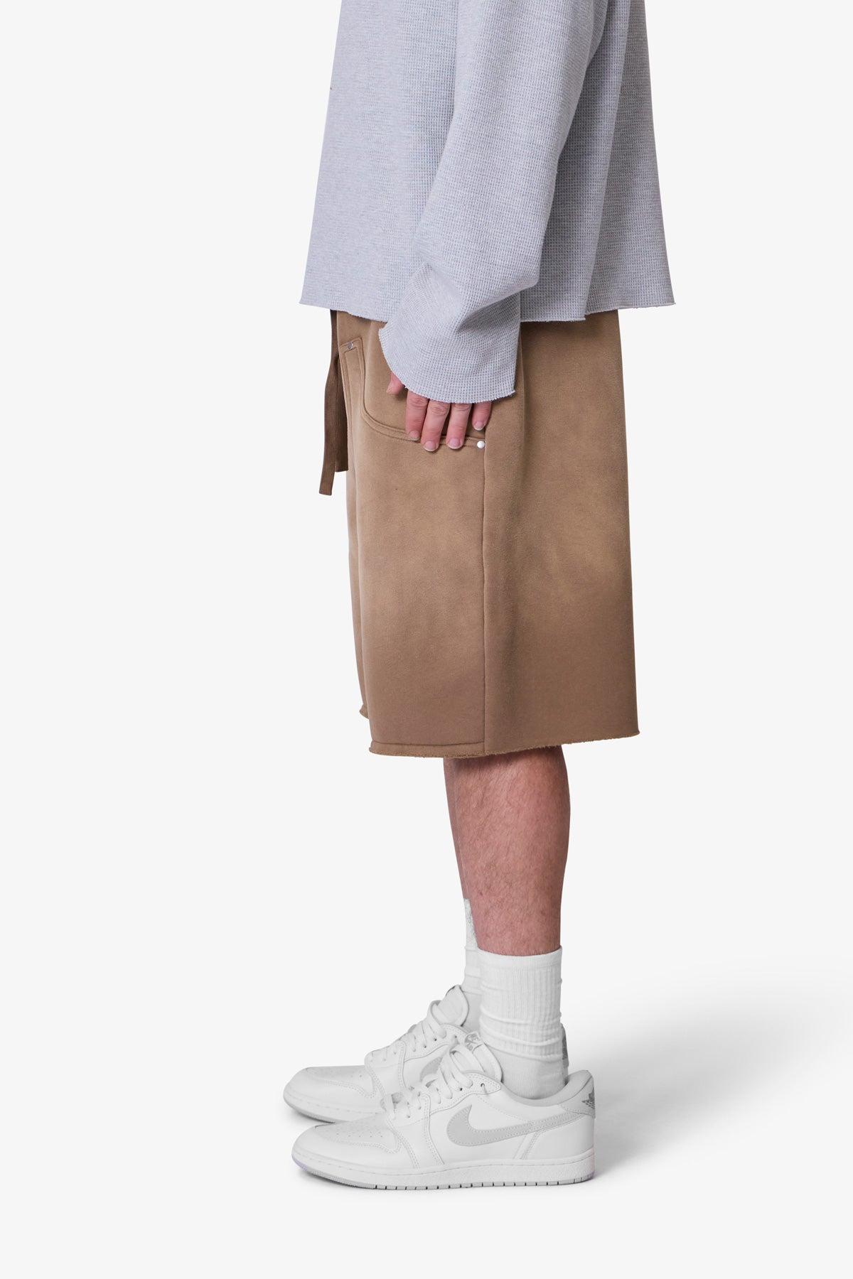 West Double Knee Sweatshorts - Tan Product Image