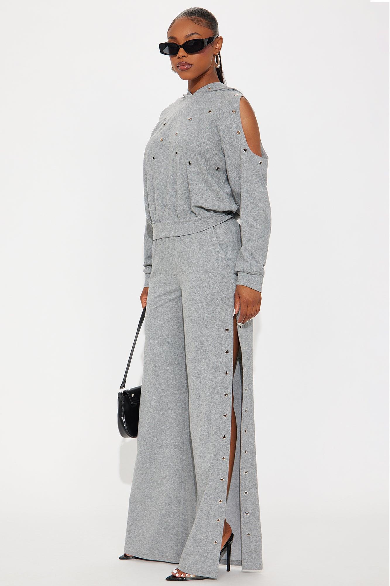 Giselle Grommet Pant Set - Heather Grey Female Product Image