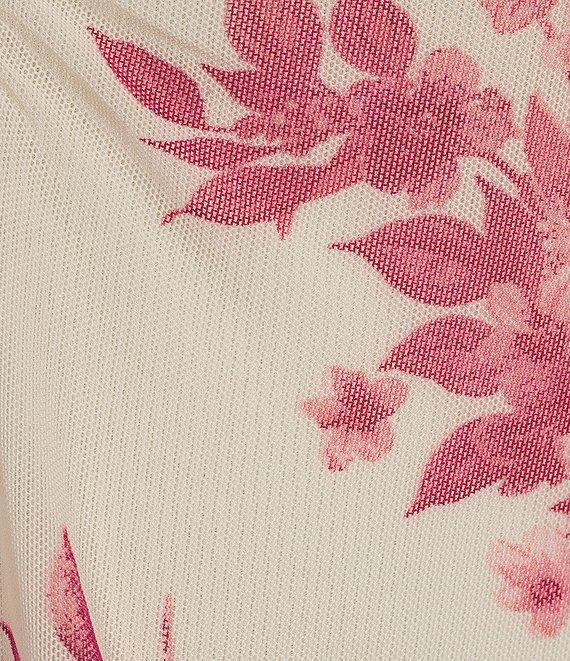 Honey & Sparkle T-Shirt Layered Floral Printed Mesh Babydoll Cami Top Product Image