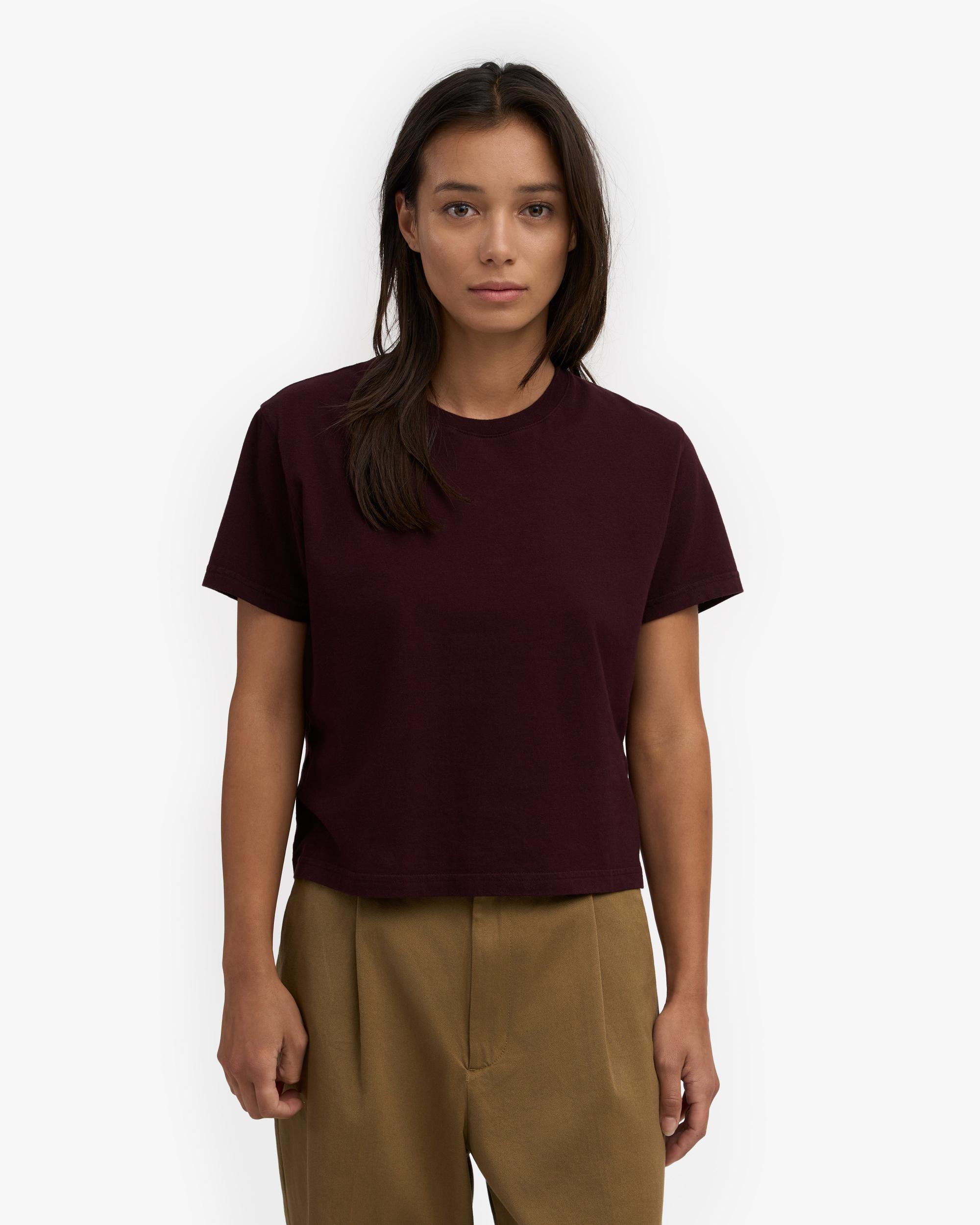 Organic Boxy Crop Tee - Petrol Blue Product Image