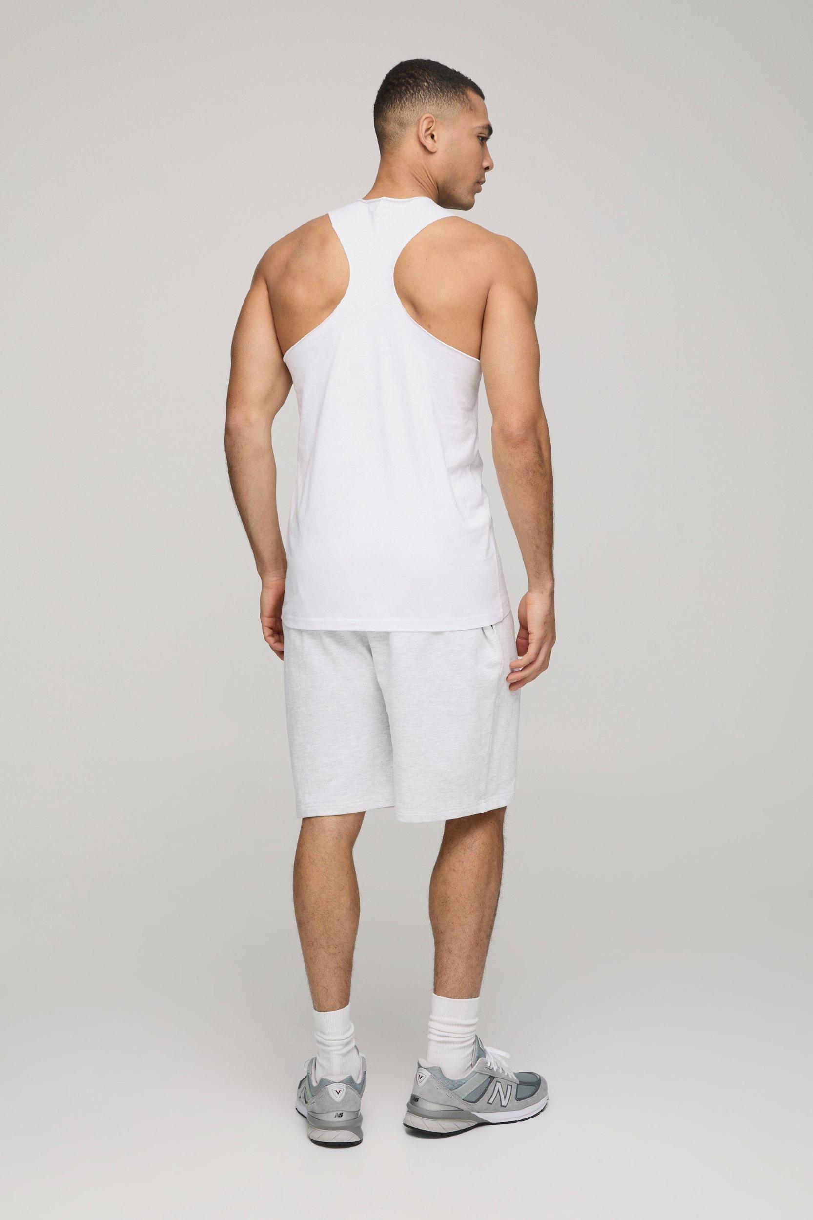 Basic Regular Fit Racer Back Vest | boohooMAN USA Product Image