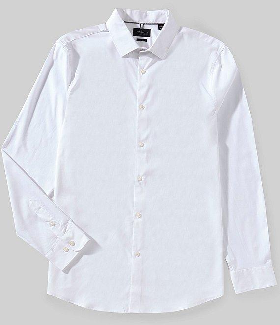 Perry Ellis Big & Tall Slim Fit Stretch End-On-End Long Sleeve Woven Shirt Product Image