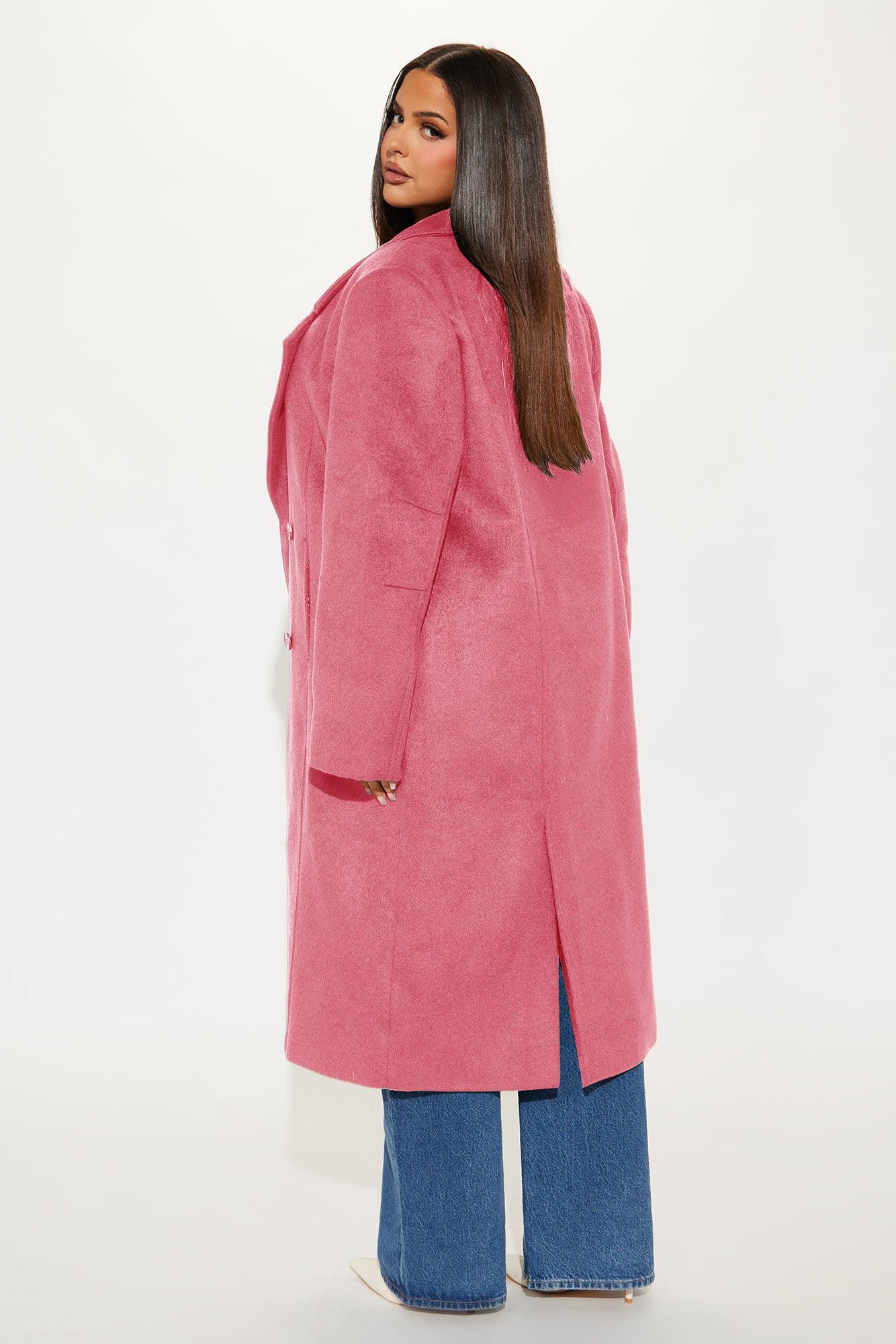 Melonie Wool Trench Coat - Bubblegum Pink Female Product Image