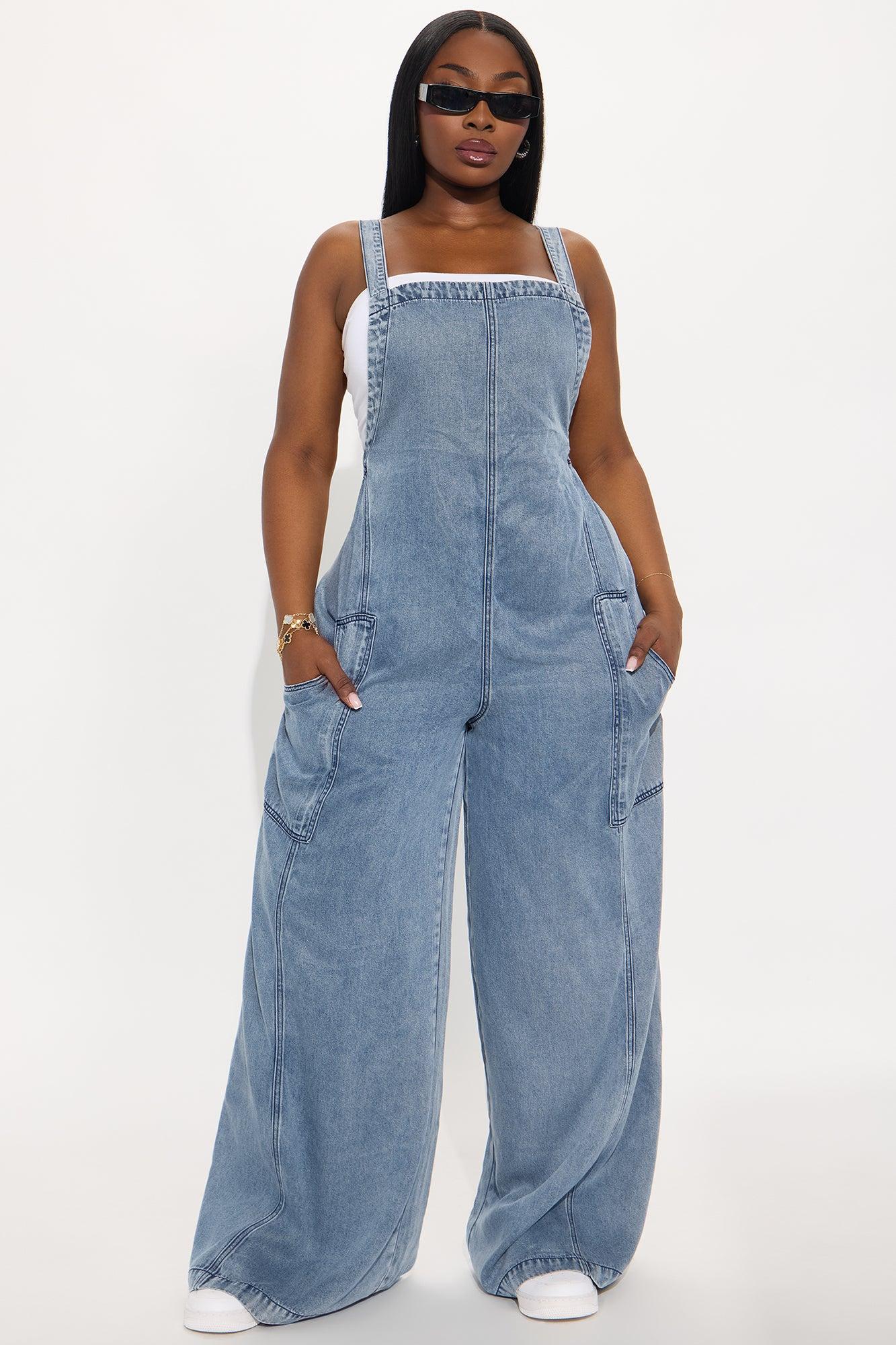 Katarina Washed Jumpsuit - Medium Wash Female Product Image