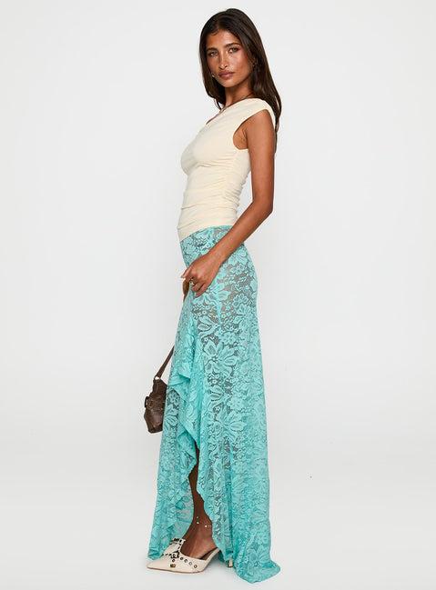 Bluemoon Lace Maxi Skirt Blue Product Image