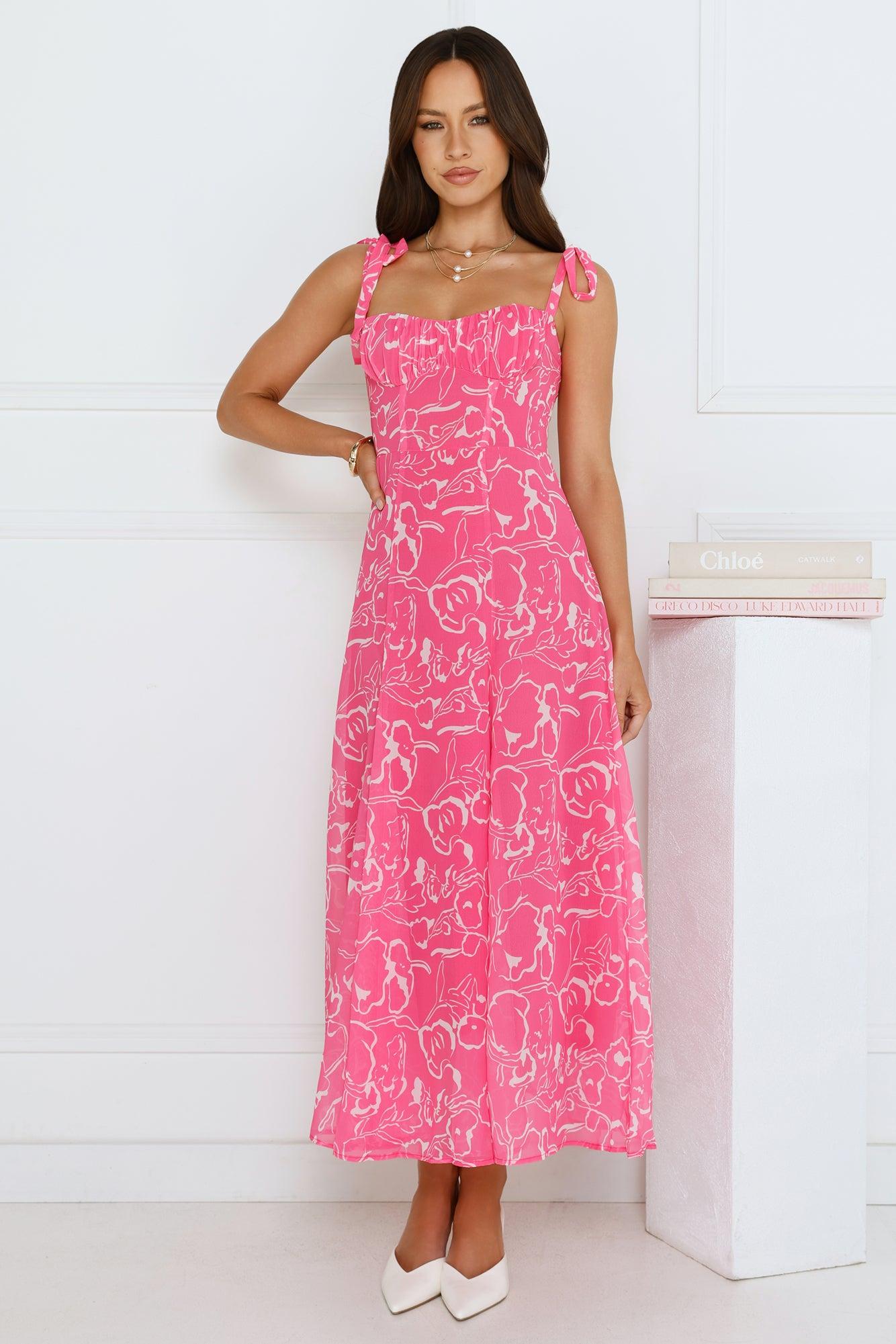 Divine Smile Midi Dress Pink Product Image