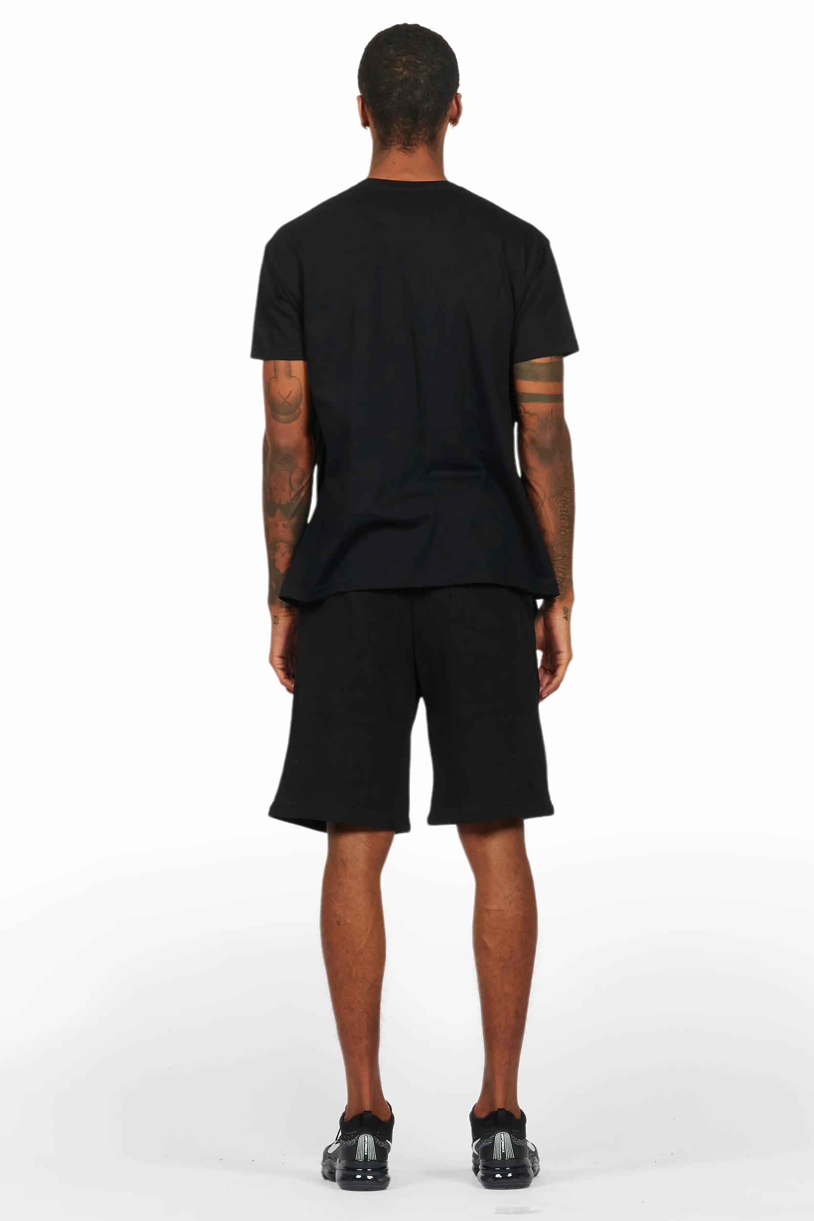 Beno Black Graphic T-Shirt Short Set Male Product Image