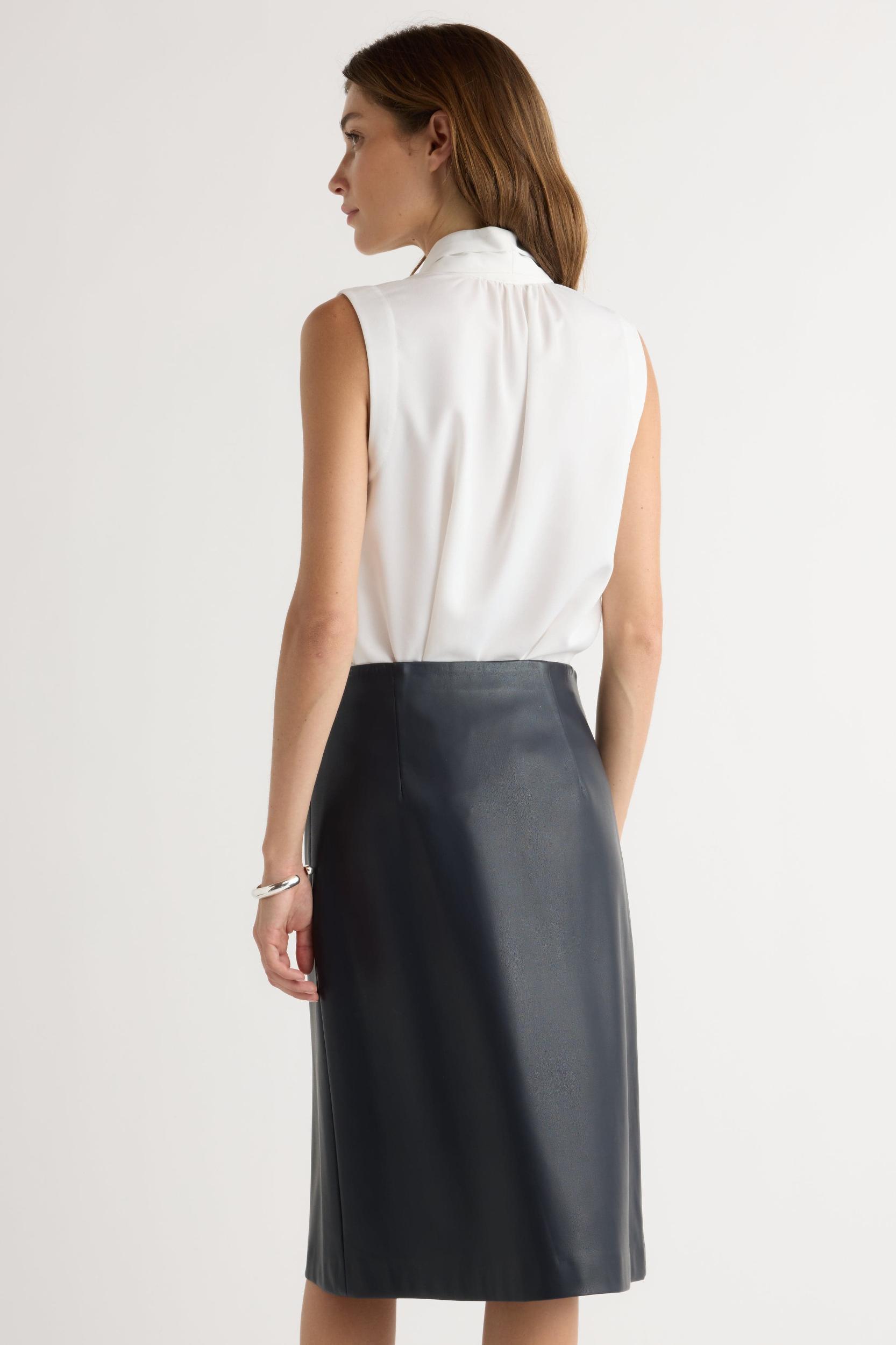 Alba Asymmetric Vegan Leather Skirt Product Image