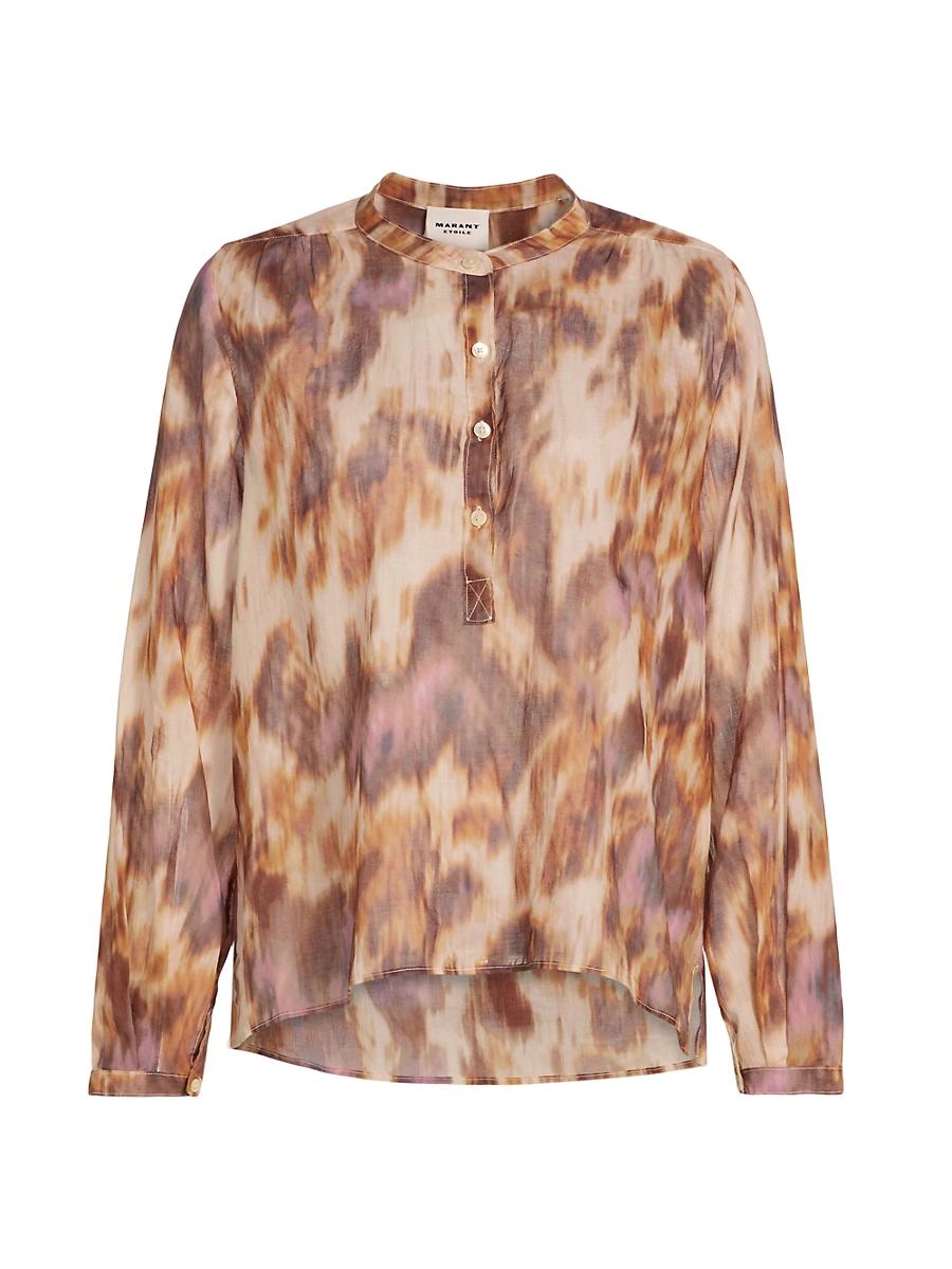 Womens Maria Abstract-Print Cotton Long-Sleeve Shirt Product Image