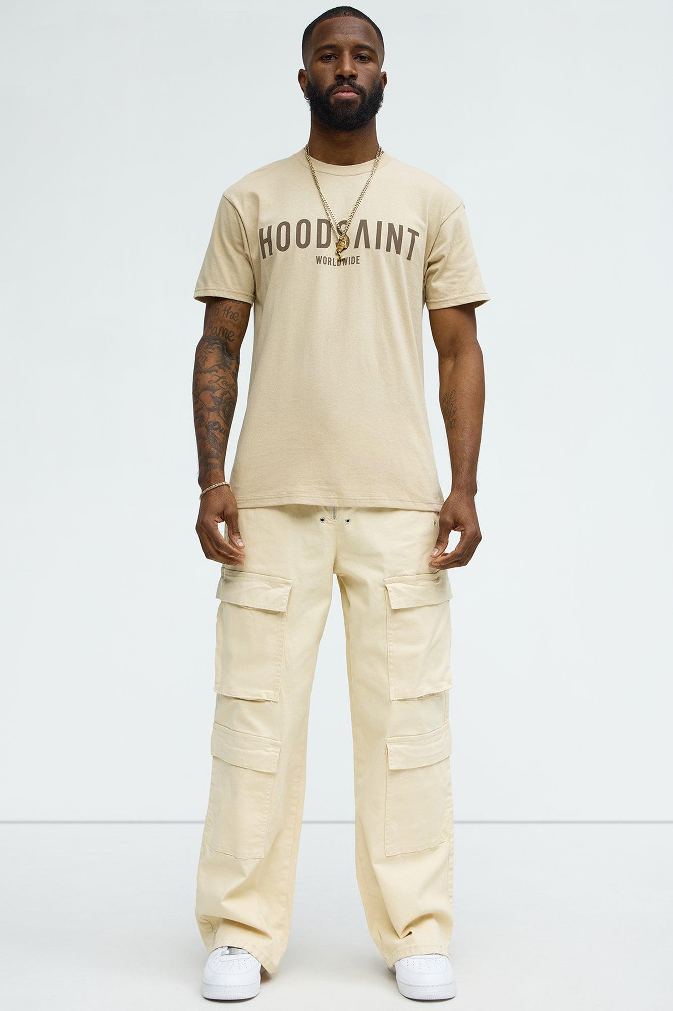 HOODSAINT Worldwide Short Sleeve Tee - Sand Product Image