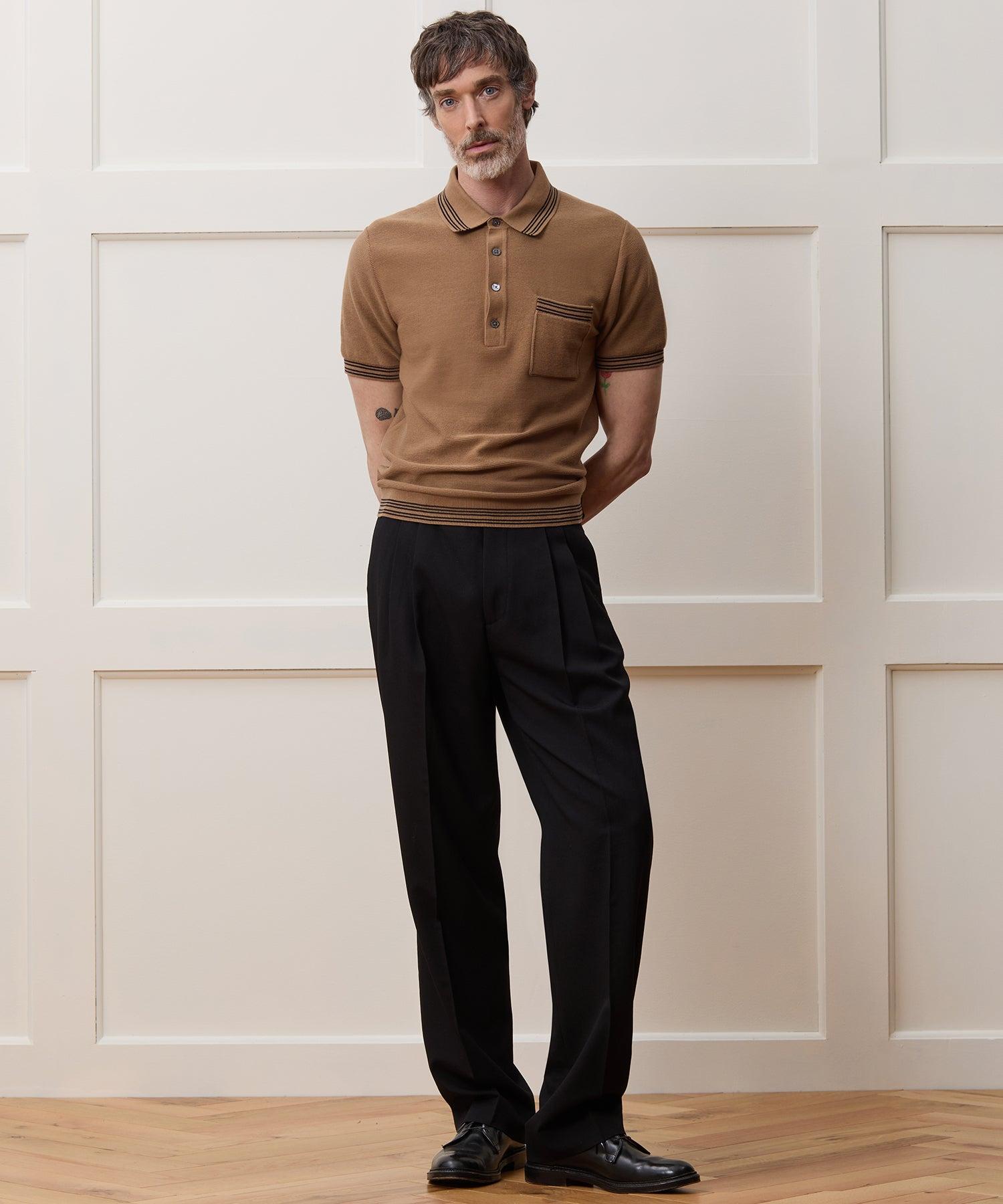 Tipped Waffle Sweater Polo Product Image