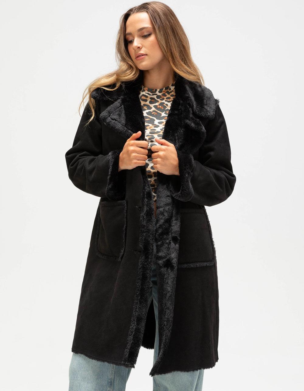 NVLT Shearling Womens Coat - CREAM Product Image