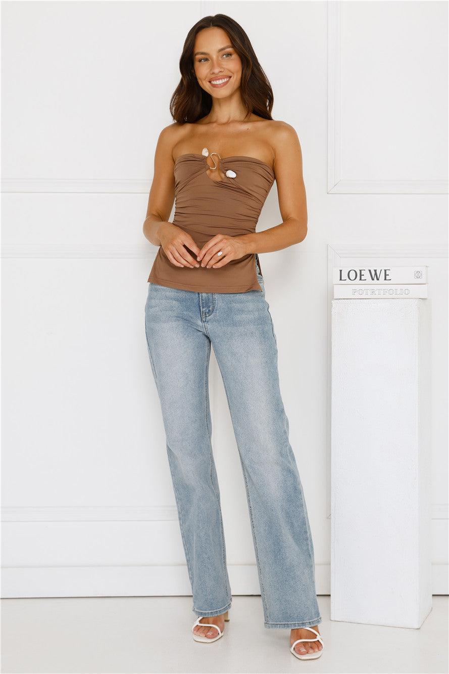 Island Heatwave Strapless Top Mocha Product Image