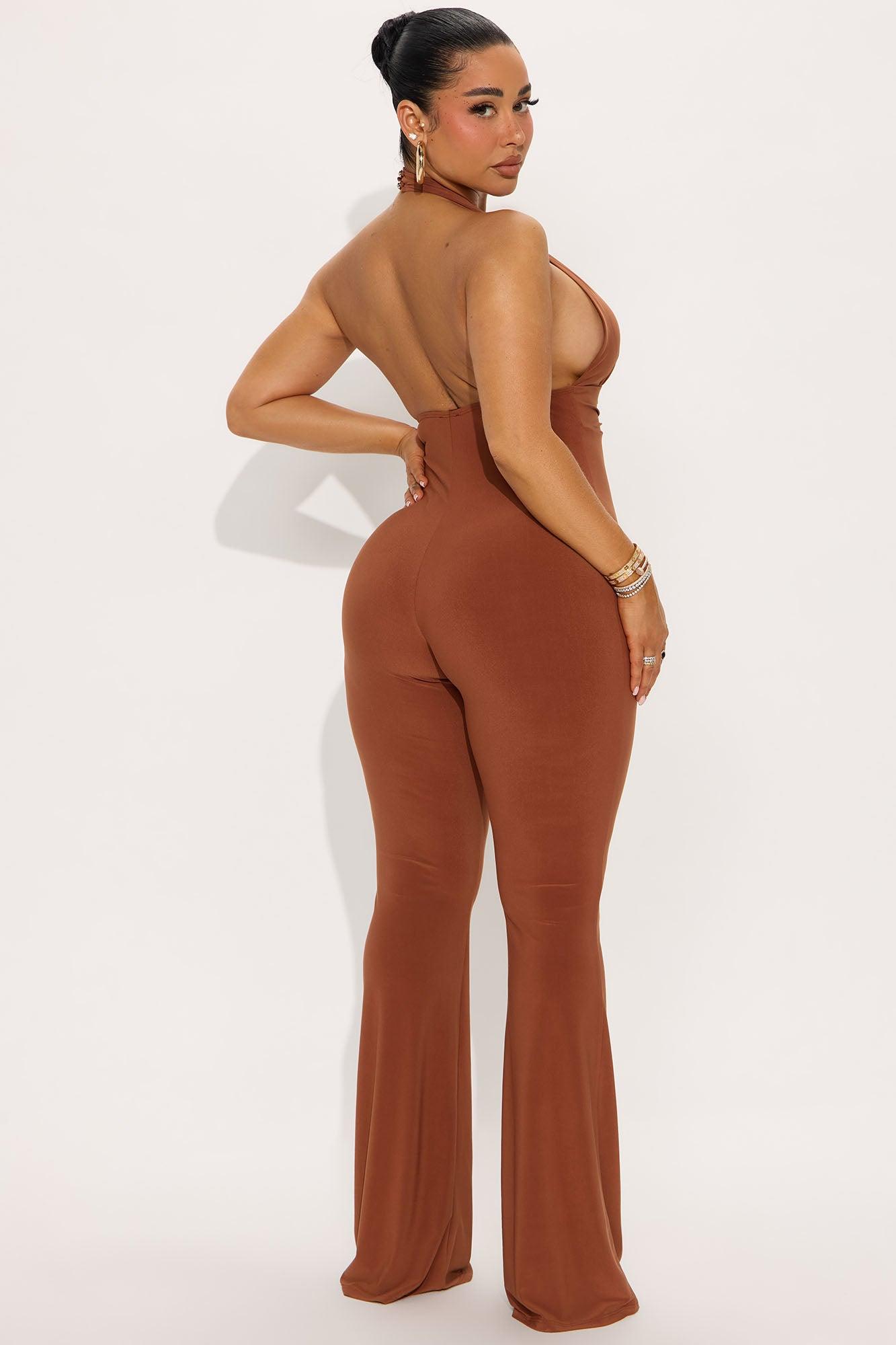Carlinda Halter Jumpsuit - Brown Product Image