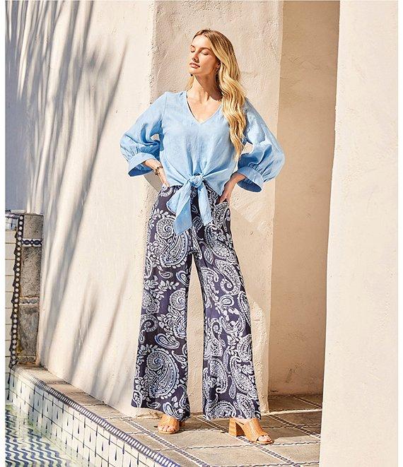 Karen Kane Paisley High Rise Wide Leg Pants Product Image