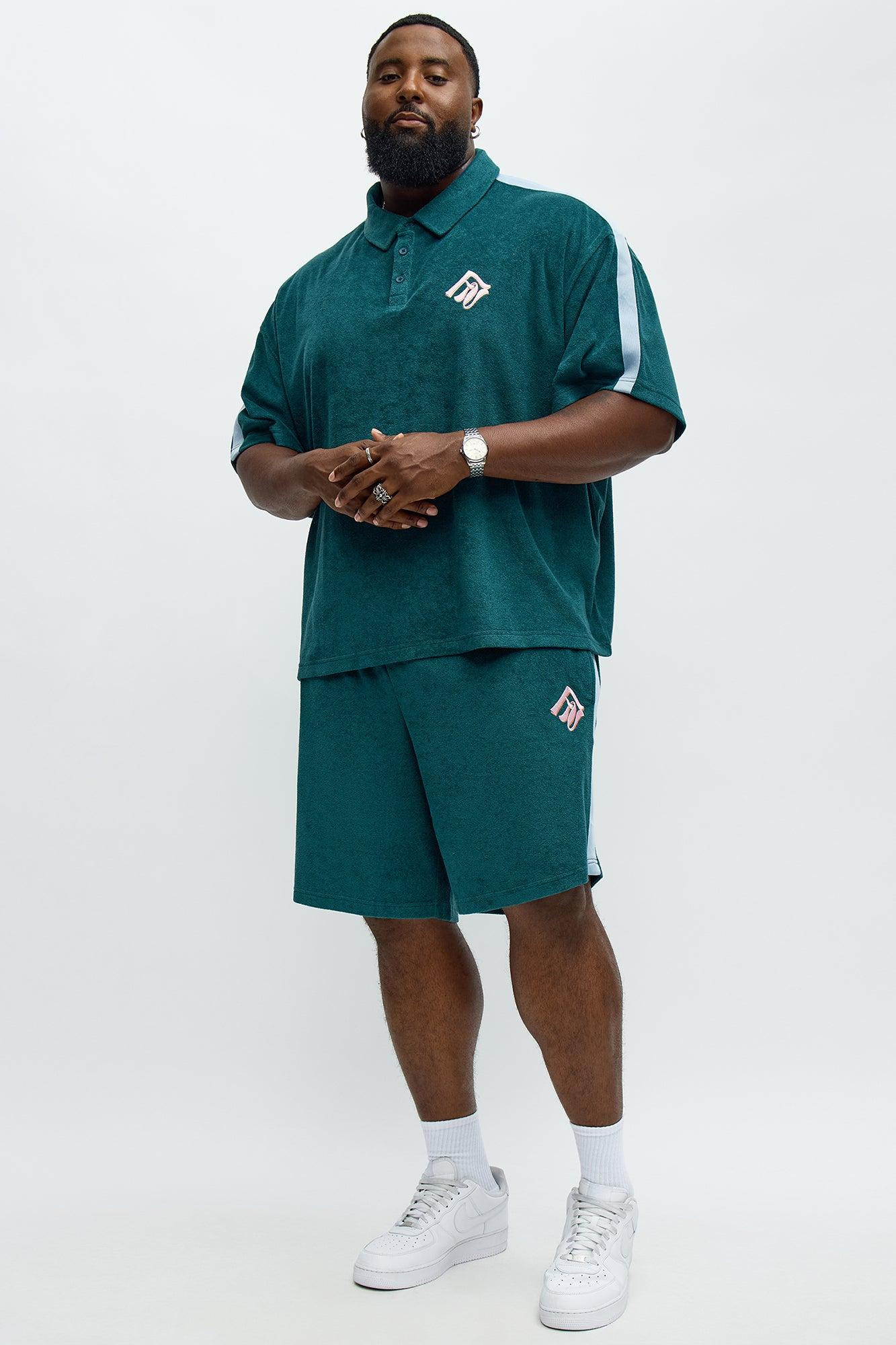 Relaxed Chateau Terry Embroidered Polo - Teal/combo Male Product Image