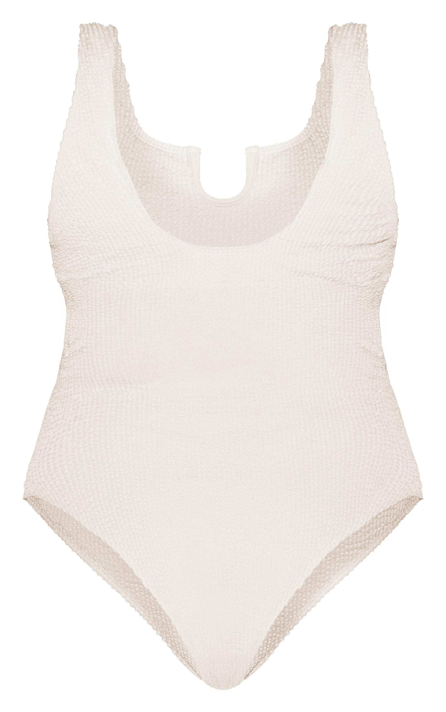 Plus Cream Crinkle Scoop Back Swimsuit Product Image
