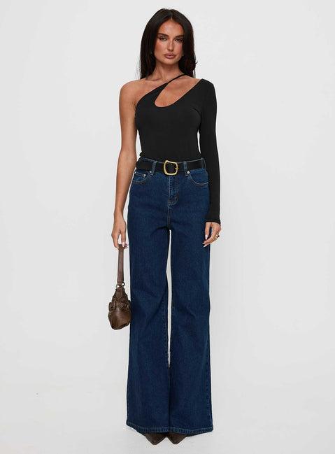 Play Pretend One Sleeve Bodysuit Black Product Image