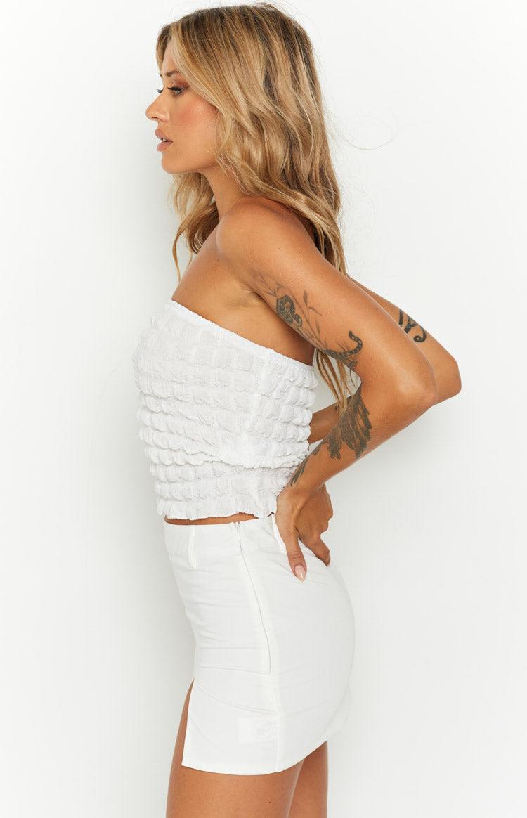 Bubble White Boob Tube Product Image