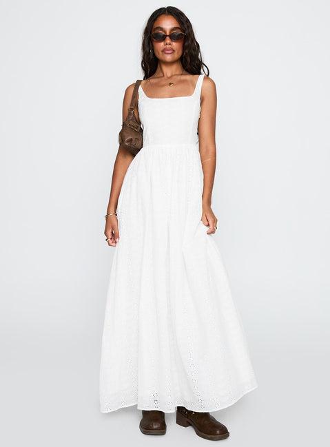 Cartmel Broderie Maxi Dress White Product Image
