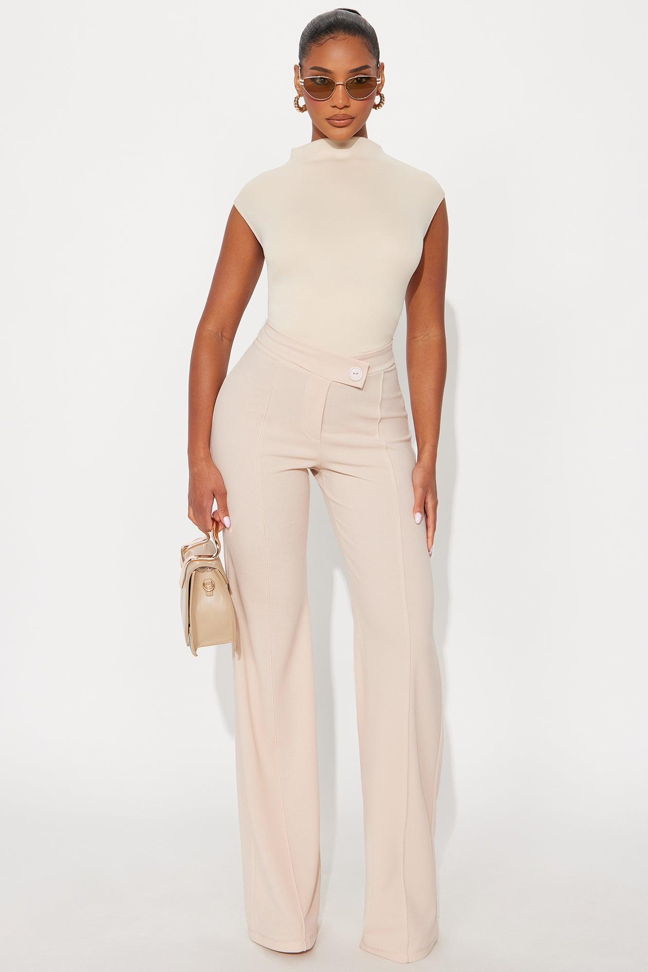 Tall Call It Even Wide Leg Dress Pants - Oatmeal Female Product Image