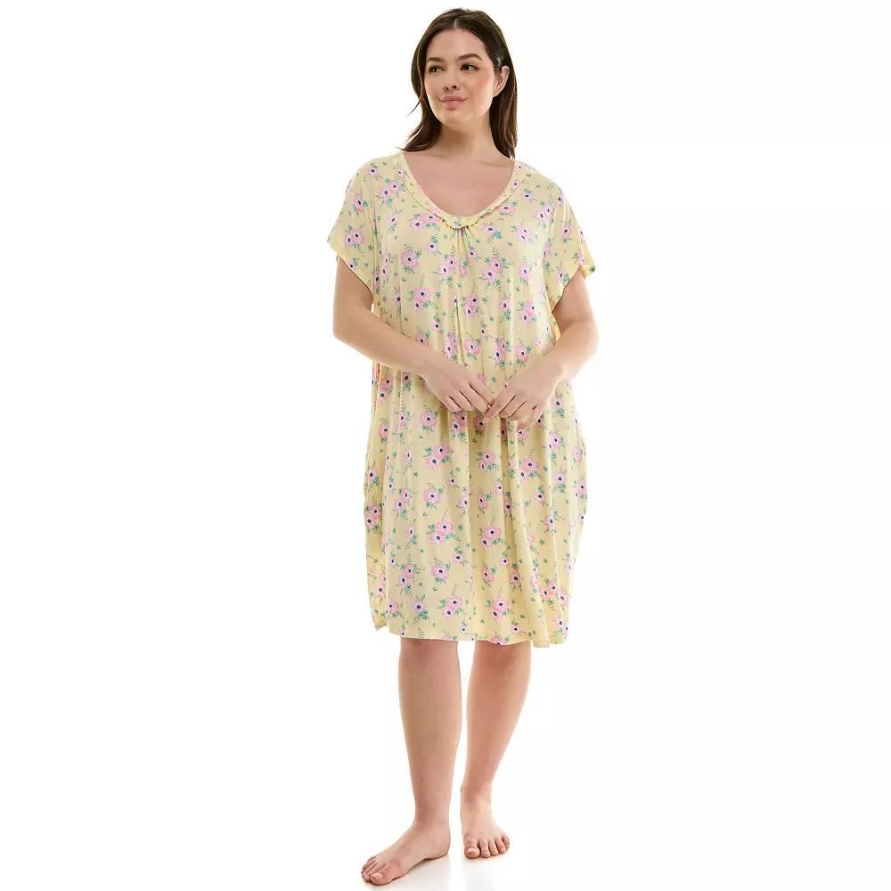 Plus Size Croft & Barrow® Print Short Sleeve Nightgown, Women's, Size: 2XL, Nika Floral Product Image