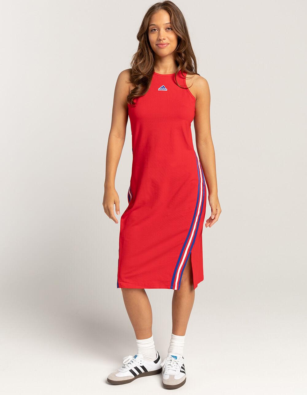 ADIDAS Future Icons 3-Stripes Womens Dress - RED Product Image
