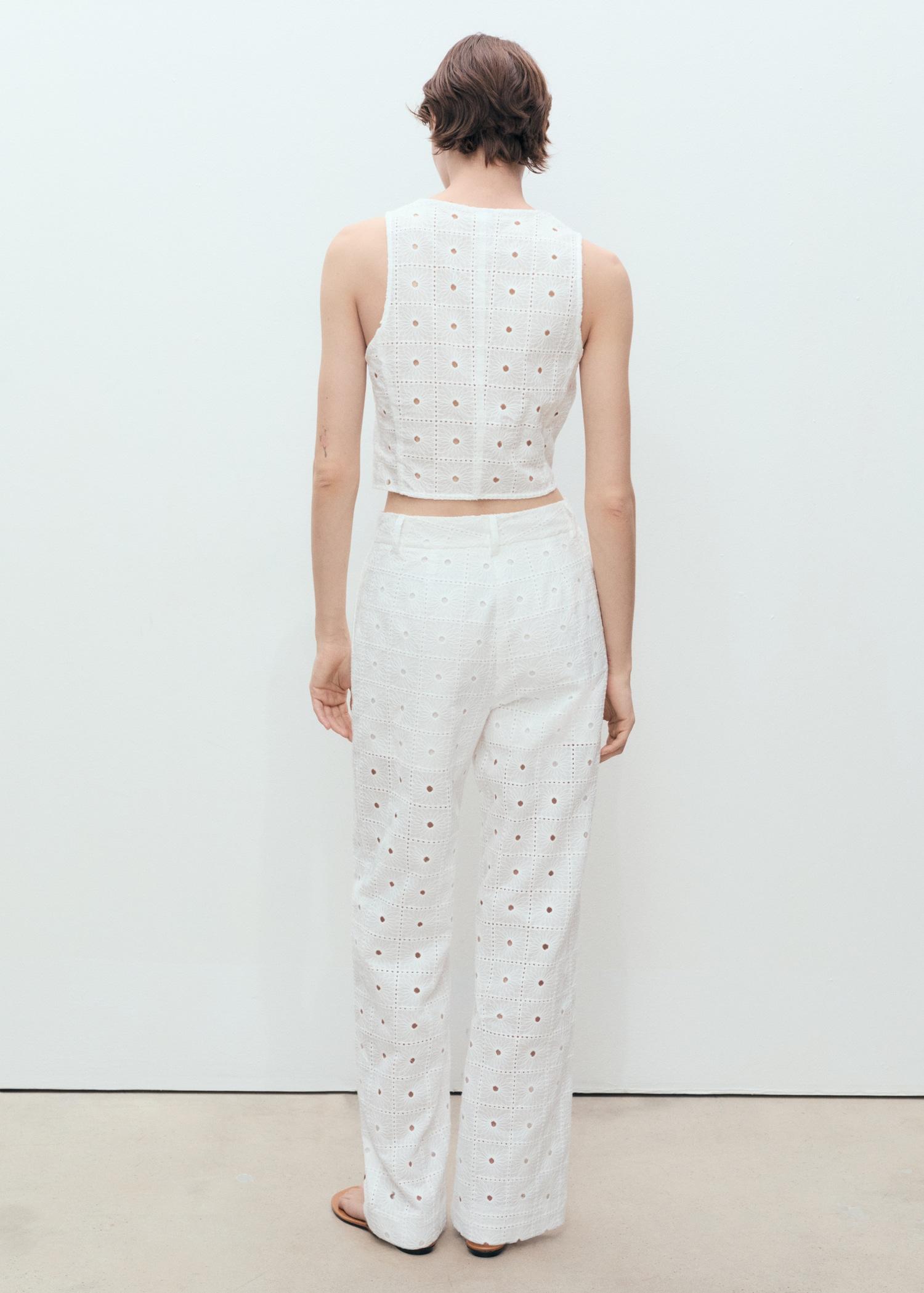 Embroidered cotton vest with bows - Women | MANGO USA Product Image