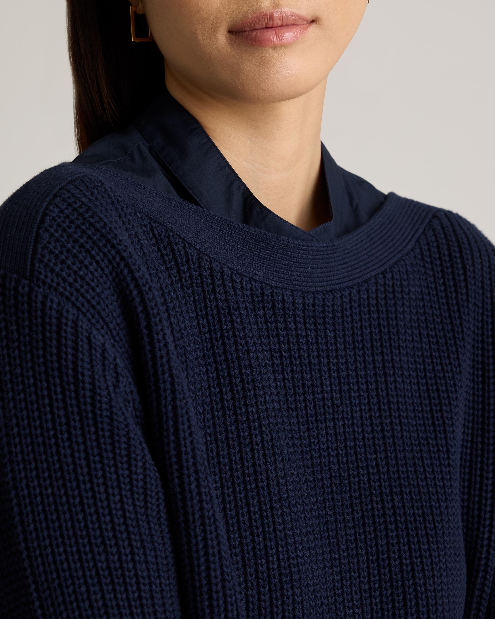 Quince | Women's Fisherman Boatneck Sweater Size XL, Organic Cotton Product Image