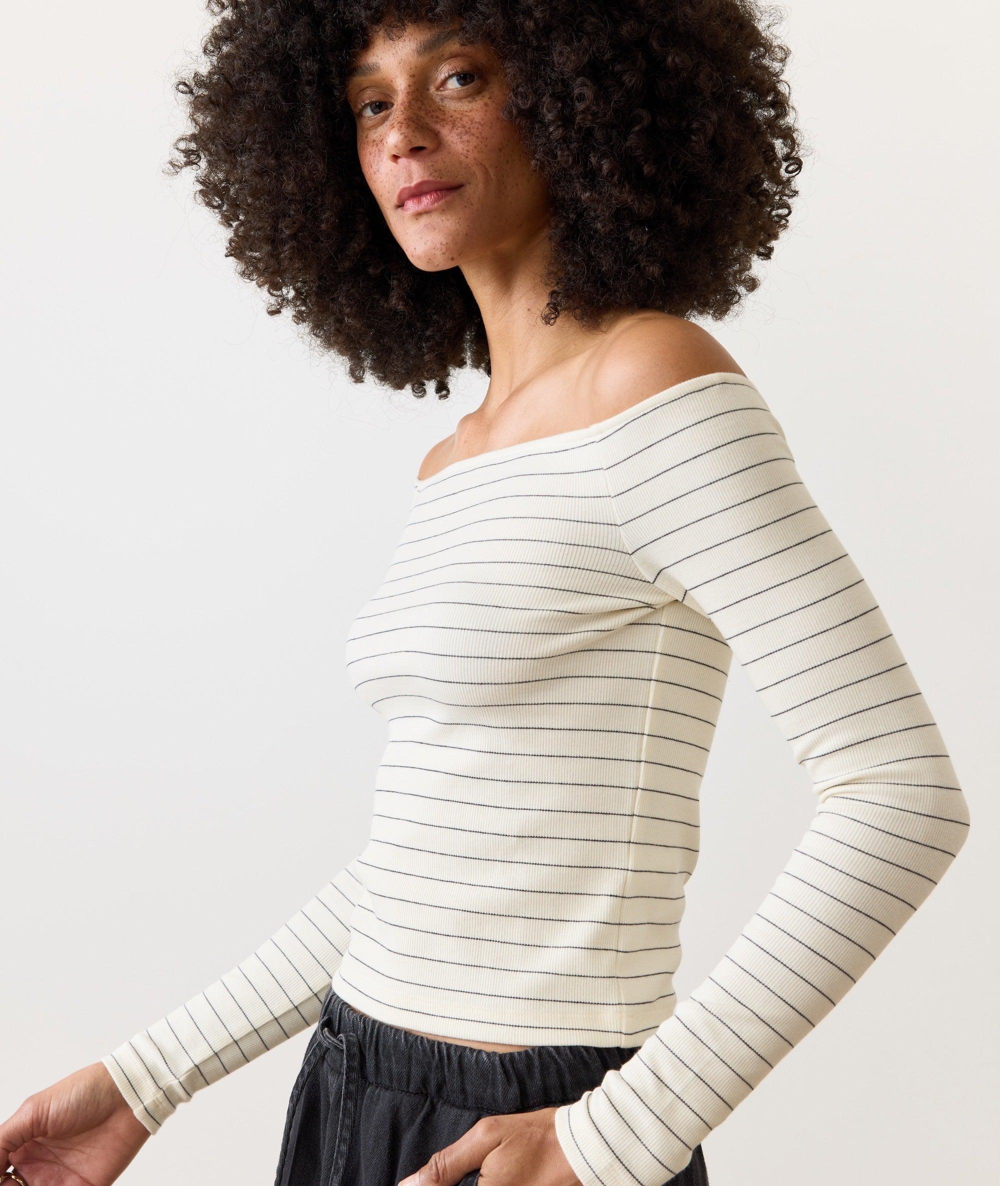 Lexi Rib Sun-In Off the Shoulder Top Product Image