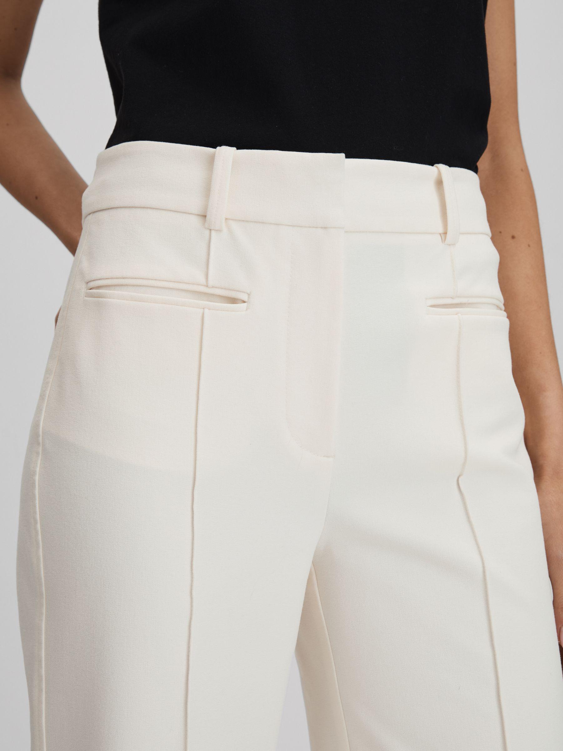 High Rise Flared Trousers in Cream Product Image