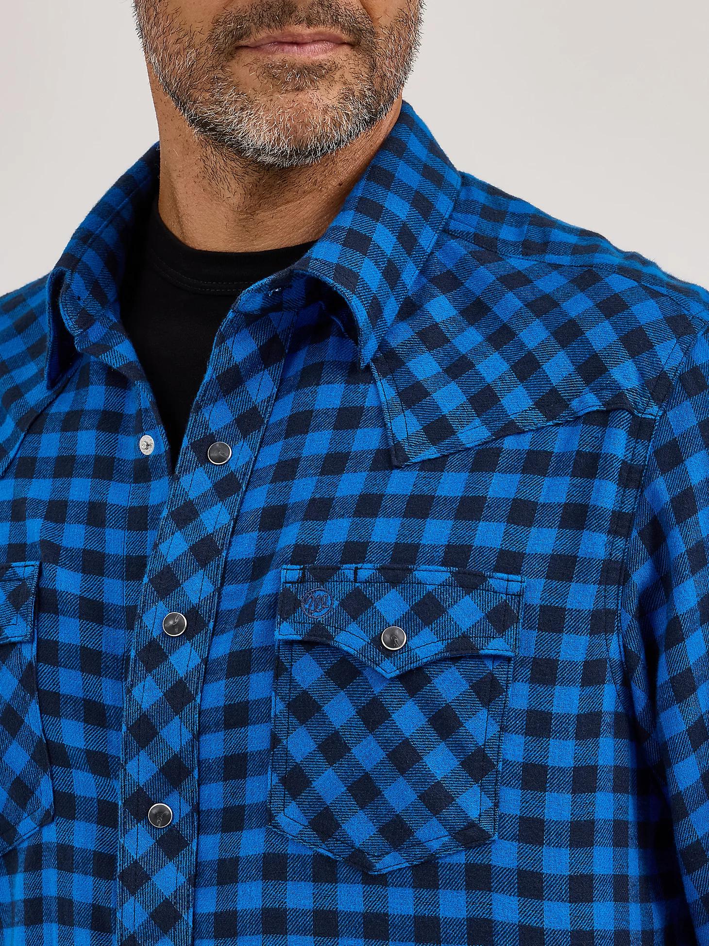 Men's Wrangler Retro® Long Sleeve Flannel Western Snap Plaid Shirt in Buffalo Product Image