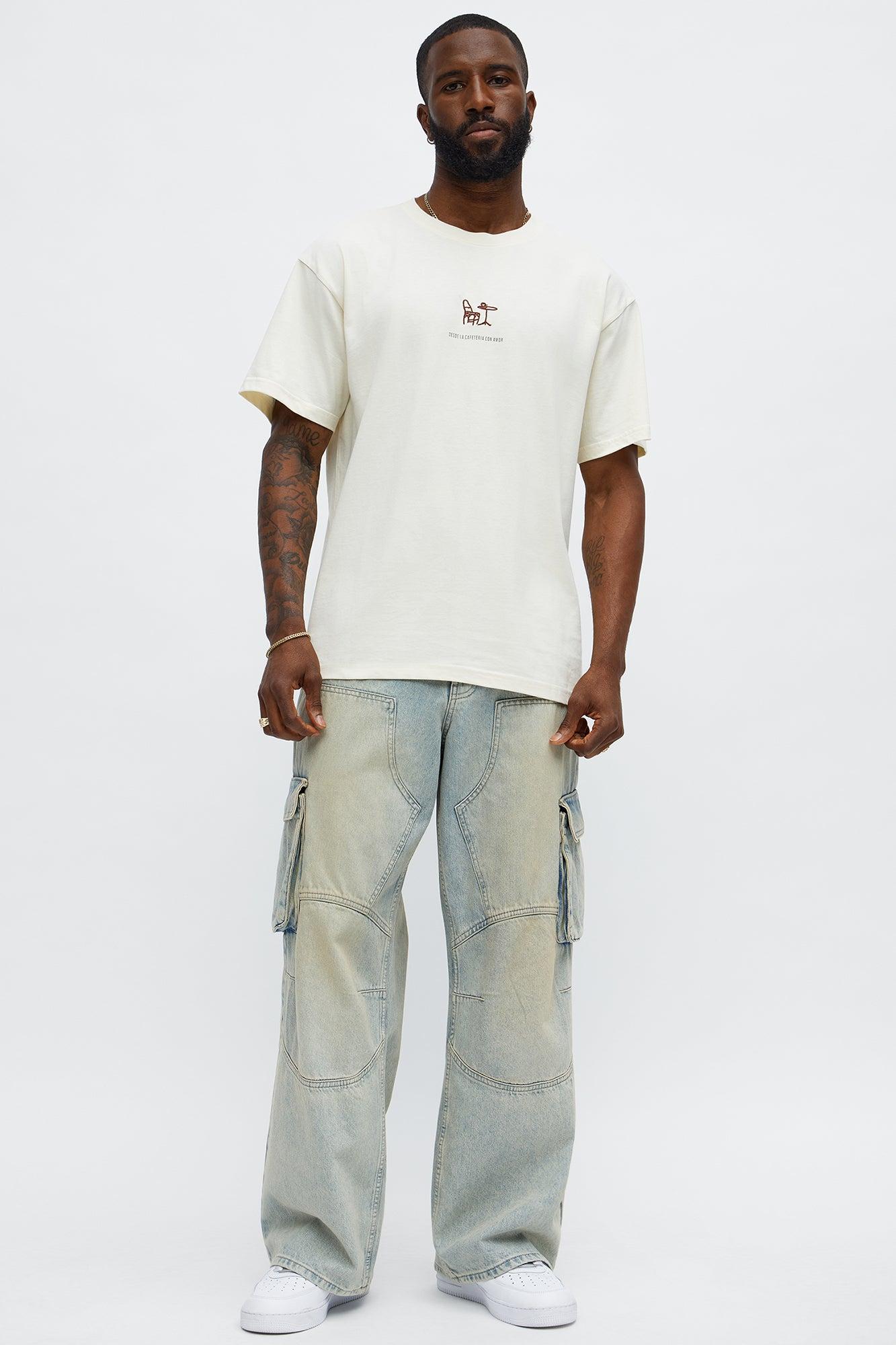 Fresh Coffee Short Sleeve Tee - Cream Male Product Image