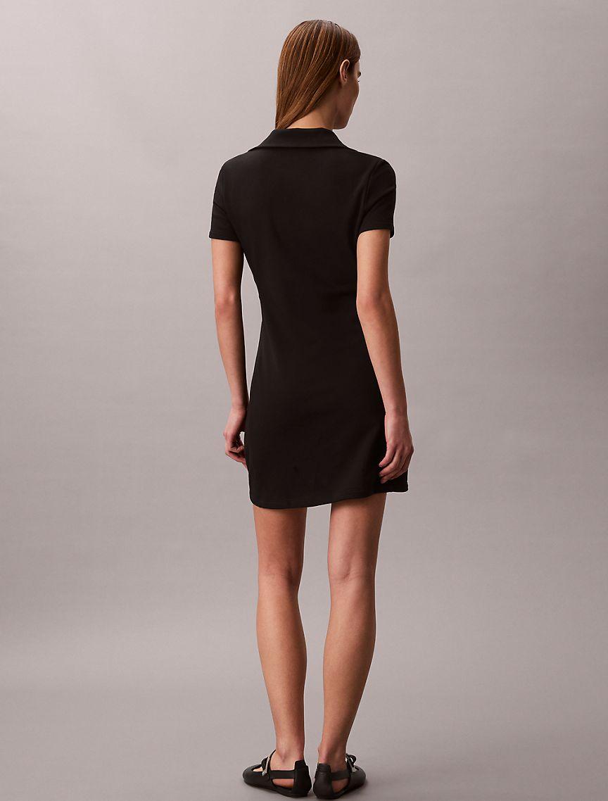 French Terry Logo Tape Quarter Zip Dress Product Image